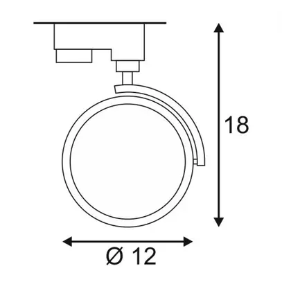 Projecteur KALU TRACK, GU10 75W avec adaptateur 3-phases IP20 noir 