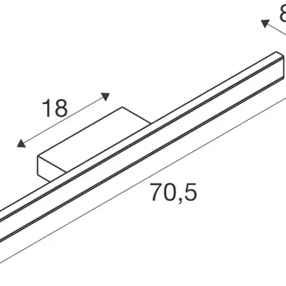 LED-Wandleuchte SLV ONE LINEAR 70 20W 990lm 927/930 IP44 DIM 705mm schwarz 