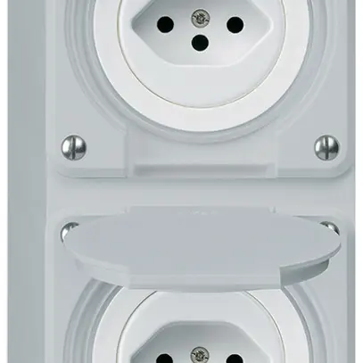 Combinaison AP Hager robusto I-I verticale type 13+type 13, gris 