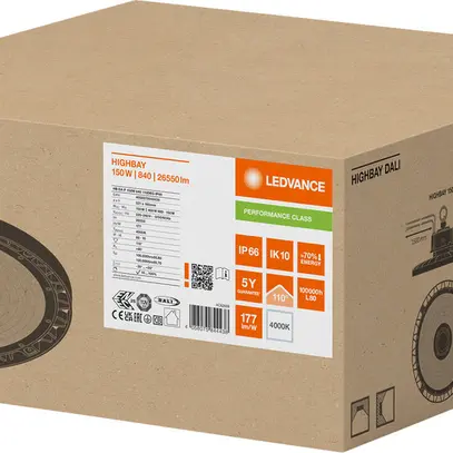Projecteur de salle LED LEDVANCE HIGH BAY 150W 26550lm 840 IP66 110° DA Ø321 no 