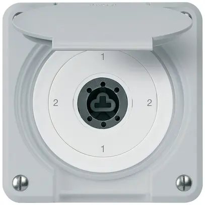Interrupteur à clé ENC robusto IP55 avec clapet sans cylindre S3/1P gris 