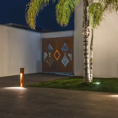 Lampada da terra LED RUSTY 80 SLOT, 8.6W 430lm 3000K IP55 ferro arrugginito 