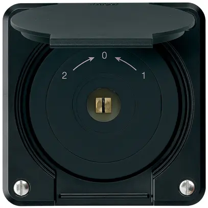 Contatto rotativo chiave quadrata INC robusto IP55 nero con coperchio inver. 