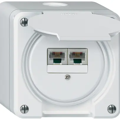 Scatola di raccordo AP robusto IP55 bianco 2×RJ45/s CUC separate 