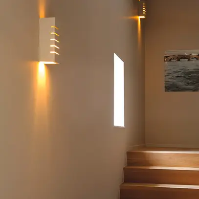 Lampada a muro SLV GL 100 SLOT, E14 40W gesso quadrato IP20 bianco 