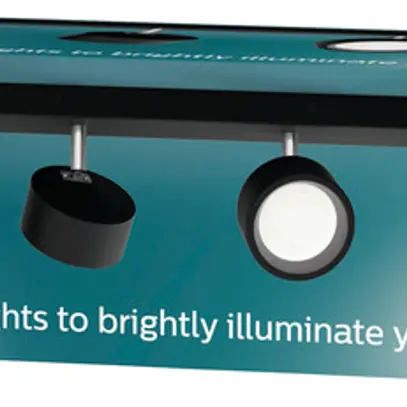 Spot LED Philips Bracia 22W 2200lm 2700K 110° 600×80.5mm nero 4×Spot 