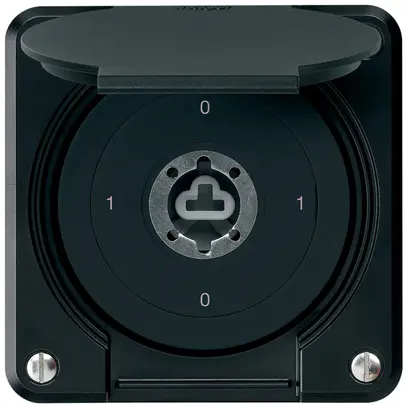 Interruttore a chiave INC robusto IP55 con copertura senza cilindro S0/1P nero 