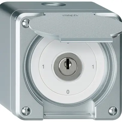 Interrupteur à clé AP robusto IP55 avec clapet S0/2P aluminium 
