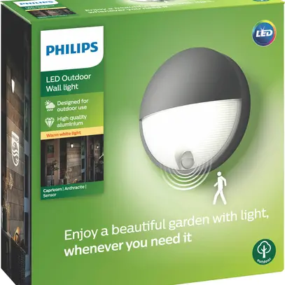Applique LED Capricorn PIR 6W 230V 600lm Ø214×78mm IP44 anthracite 