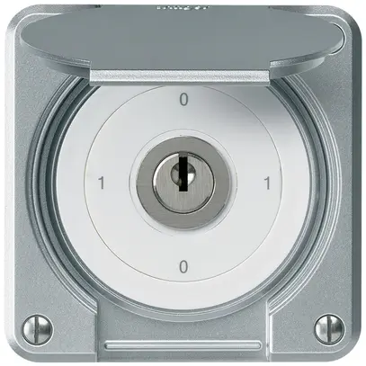 Interruttore a chiave INC robusto IP55 con copertura S0/2P alluminio 