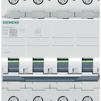 Disgiuntore Siemens SENTRON 5SL6 4P 400V C 16A 6kA 4UM 