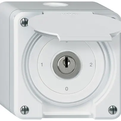 Interrupteur à clé AP avec clapet robusto IP55 S2/1P blanc 