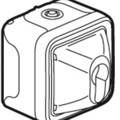 Interrupteur rotatif AP PLEXO 1-0-2 avec serrure de sûreté blanc 