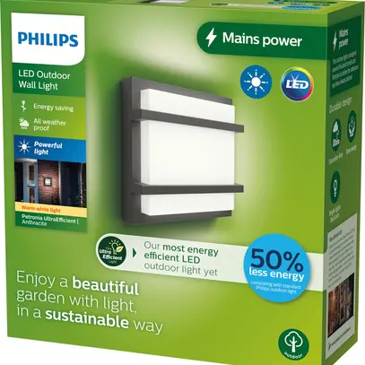 Applique LED Philips Petronia 3.8W 800lm 827 IP44 anthracite 