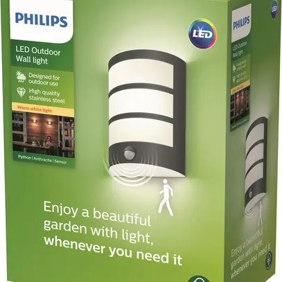 Applique LED Philips Python 6W SEN 450lm 2700K IP44 antracite 