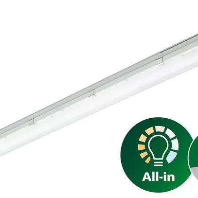 Lumin.p.loc.hum. LED CoreLine WT120C 43W 3700/6000lm 840 IP65 1515×80 gris 