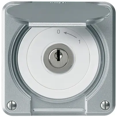 Contatto rotativo a chiave INC robusto IP55 alluminio con coperchio 2P 