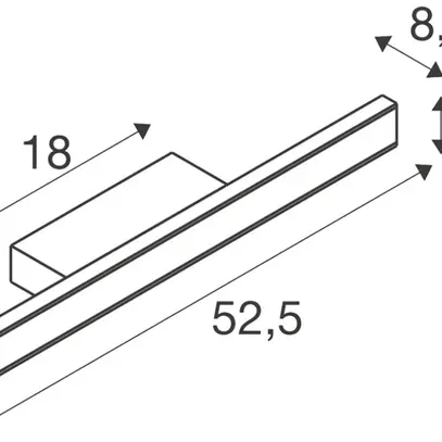 Applique LED SLV ONE LINEAR 50 14W 730lm 927/930 IP44 VAR 525mm noir 