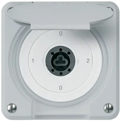 Interruttore a chiave INC robusto IP55 con copertura senza cilindro S2/1P grigio 