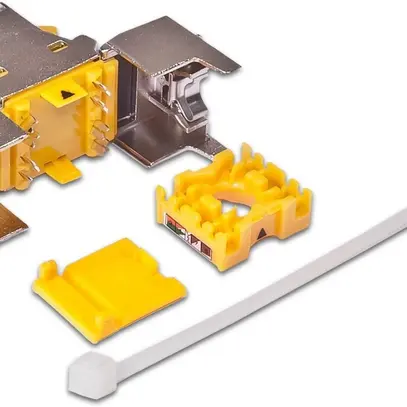 Wirewin Keystone Module, KAT6A STP EA blindé, protection contre la poussière 