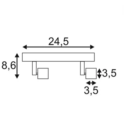 Plafoniera SLV PURI, 2×GU10 50W con anello deco IP20 bianco 