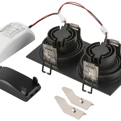 Spot LED INC SLV NEW TRIA 14W 610lm 927 38° VAR 170×90mm noir 2×Spot 