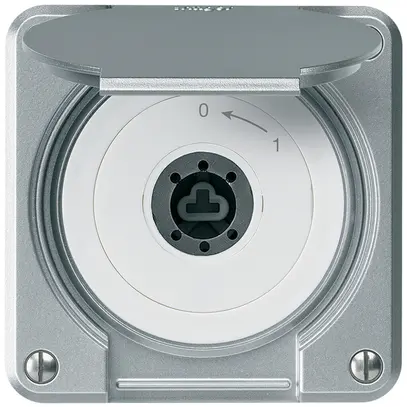 Contact pivotant à clé ENC robusto IP55 aluminium avec clapet sans cylindre 2P 