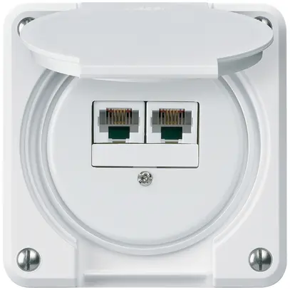 Boîte de raccordement ENC robusto IP55 blanc 2×RJ45/u séparés 