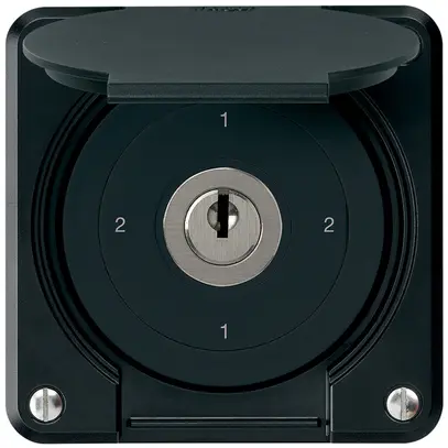 Interrupteur à clé ENC robusto IP55 avec clapet S3/1P noir 