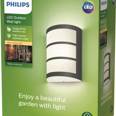 Applique LED Philips Python 6W 450lm 2700K IP44 anthracite 