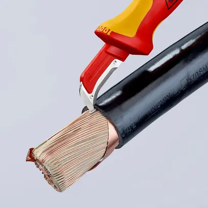 Couteau à dégainer KNIPEX VDE avec patin de guidage 180mm 