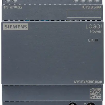 Alimentazione Siemens LOGO!POWER, IN:100…240VAC, OUT:24VDC/4A, 4UM 