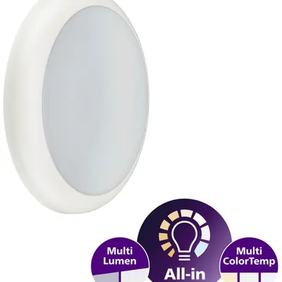Plafoniera/applique LED Philips WL070V 17W 1700lm 830/840/860 IP65 Ø300 bianco 