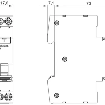 Disgiuntore differenziale Siemens SENTRON RCBO 1LN B-10A A-0.03A 6kA 1UM 