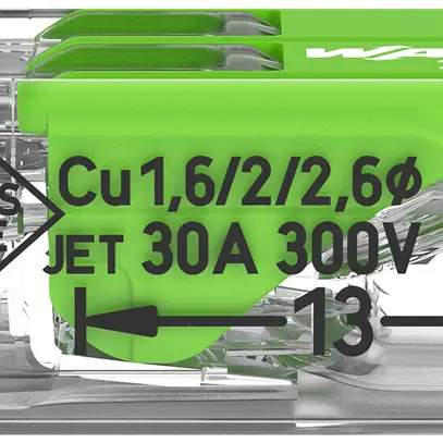 Borne de connexion WAGO Green Range 2L 0.5…6mm² avec levier vt transparent 