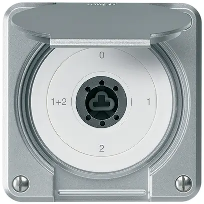 Interruttore a chiave INC robusto IP55 copertura senza cilindro S1/1P alluminio 