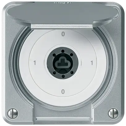 Interruttore a chiave INC robusto IP55 copertura senza cilindro S0/2P alluminio 