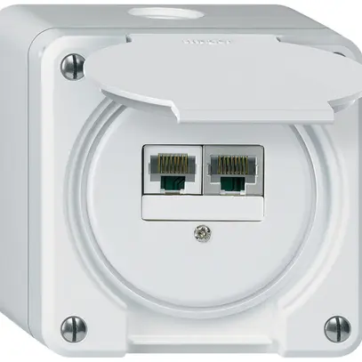 Scatola di raccordo AP robusto IP55 bianco 1×RJ45/s 1×RJ45/u separate 