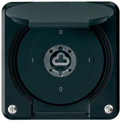 Interruttore a chiave INC robusto IP55 con copertura senza cilindro S0/2P nero 