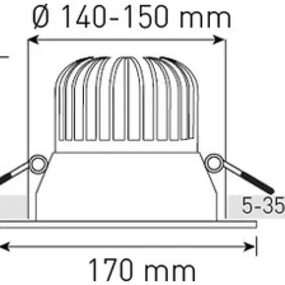 Spot LED INC maxLUCE ATMO 150 18W 1860lm 3000…4000K IP44 Ø150mm blanc 