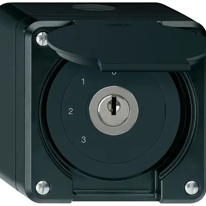 Interrupteur à clé AP avec clapet robusto IP55 S5/1P noir 