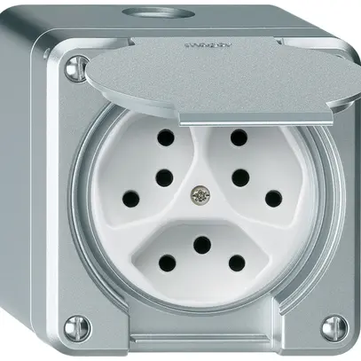 Prise AP robusto 3×type 13/1 aluminium 