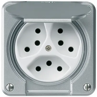 Prise ENC robusto 3×type 13 aluminium 