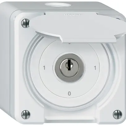 AP-Schlüsselschalter robusto IP55 mit Klappdeckel S0/1P weiss 