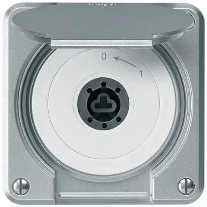 Contact pivotant à clé ENC robusto IP55 aluminium avec clapet sans cylindre 1P 