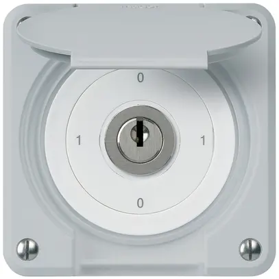 Interrupteur à clé ENC robusto IP55 avec clapet S0/1P gris 