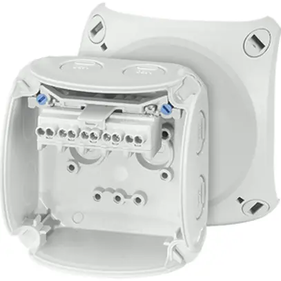 Boîte de dérivation AP Hensel KF G avec bornes 5×2.5mm² gris 