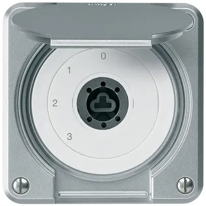UP-Schlüsselschalter robusto IP55 mit Klappdeckel ohne Zylinder S5/1P aluminium 