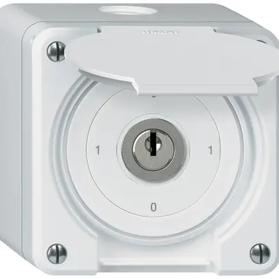 Interrupteur à clé AP robusto IP55 avec clapet S0/2P blanc 