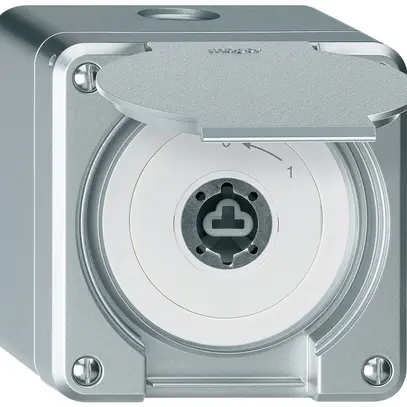 Contact pivotant à clé AP robusto IP55 aluminium avec clapet sans cylindre 1P 